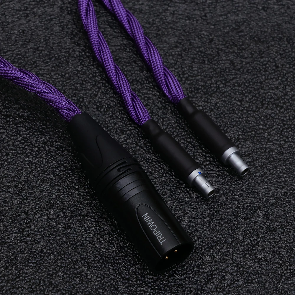 Tripowin GranVia 26AWG 36 Stränge x 4 Core Handgemachte Kopfhörer Ersatz Kabel für HD650 HD580 HD800 HIFIMAN ANANDA Lila – Detail 16