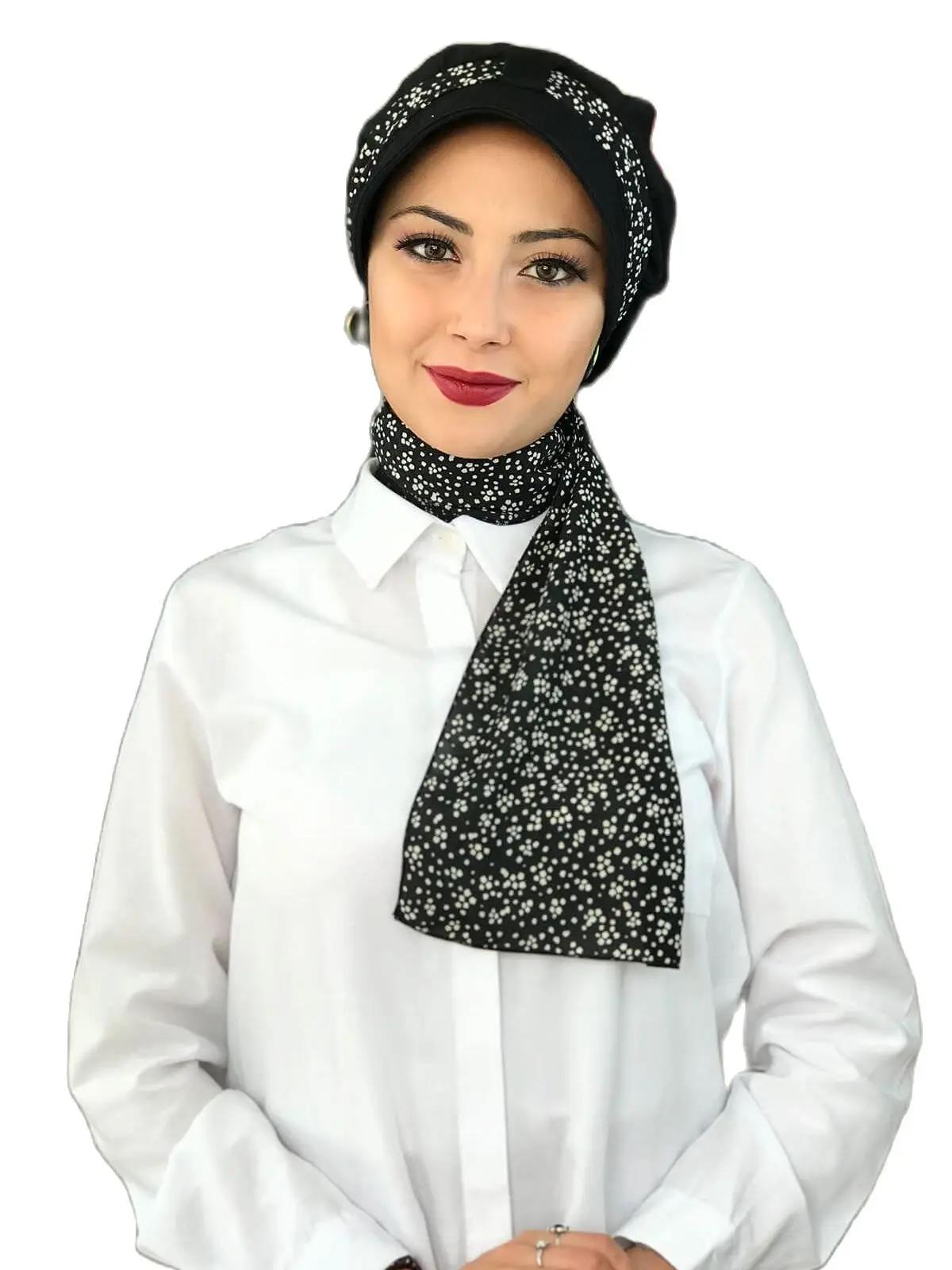 New Fashion 2023 Islamic 1headscarf Turban Women's Hat Seasonal Bonnet One-piece Foulard Black Biritli Scarf Şapka