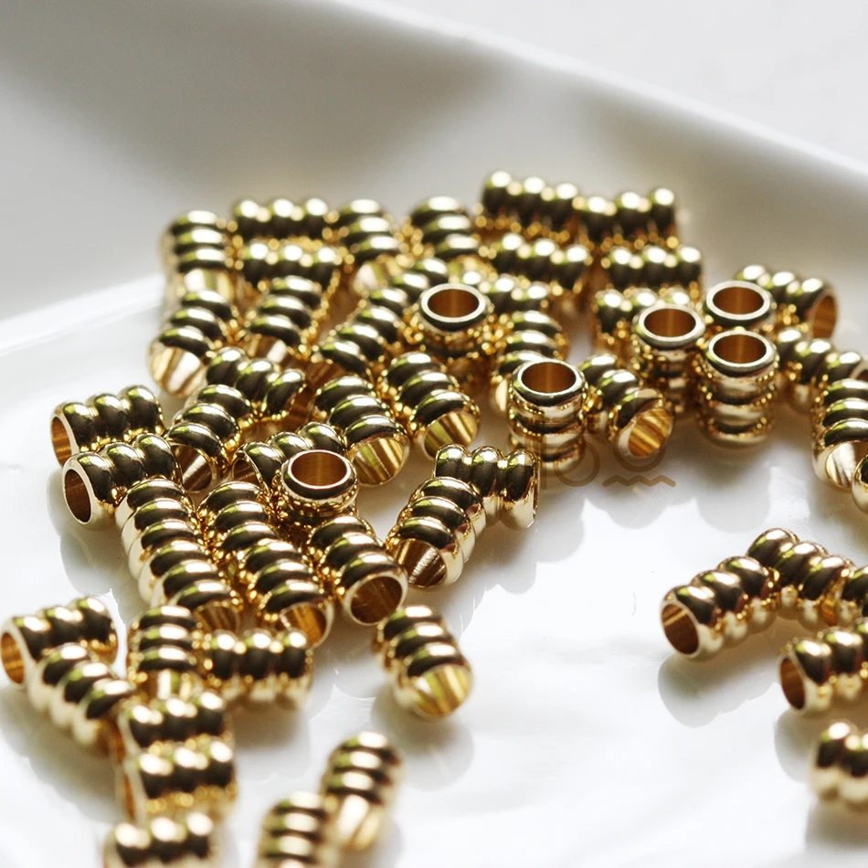 40 Pieces Solid Raw Brass Spacers - Tube 6x5mm (4387C-Q-26)