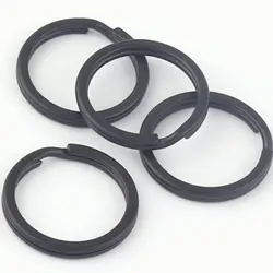 20mm Black Double Split Round Jump Ring Clip Jewelry Making Metal Clasp Connector Purse Making Hardware Webbing Key Ring 8Pcs