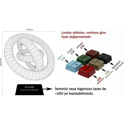 Lampada 3D giroscopio luce 3D