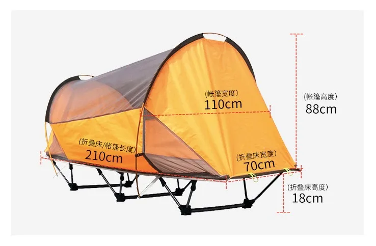 Imagem -05 - Única Cama Dobrável para Única Pessoa na Terra Fora da Barraca Oversize Berço Dobrável Acampamento ao ar Livre Caminhadas Dormir Cama