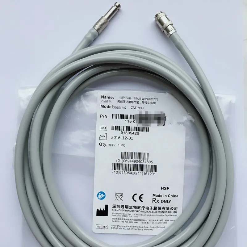 Original Mindray NIBP Hose CM1903 Inbuilt Connector 3m B59 Blood Pressure Trachea