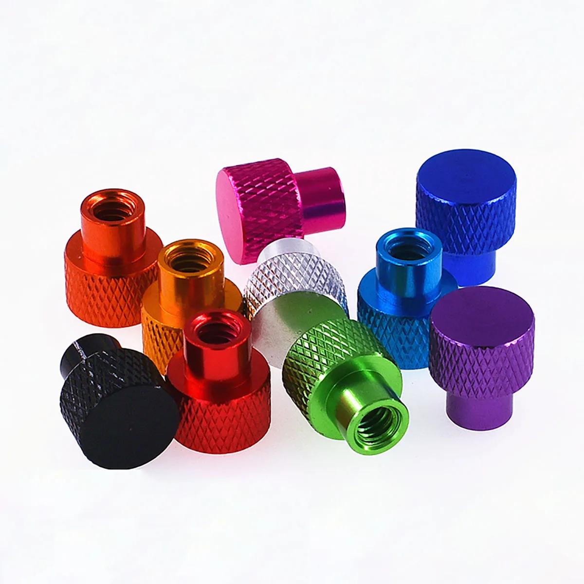 2Pcs M3 M4 M5 M6 M8 M10 Blind Hole Hand Tighten Nuts Anodized Aluminum Knurled High Step Thumb Nut For RC Models