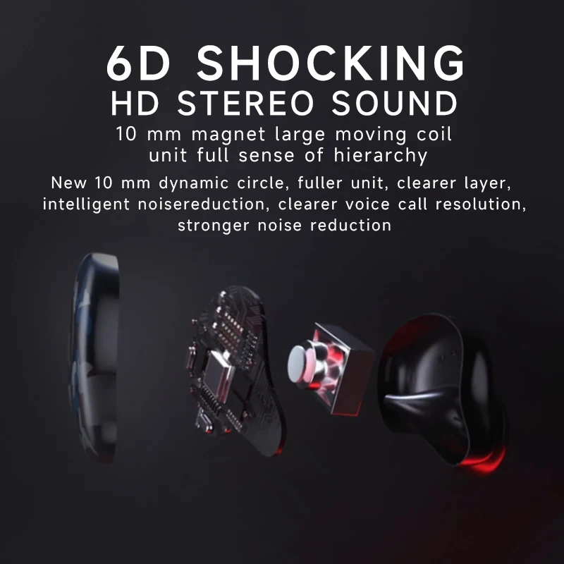 Беспроводные наушники Sabbat X12 Ultra TWS, Bluetooth-совместимы с 5,2 спортивными Hi-Fi стереонаушниками, Внутриканальные наушники с шумоподавлением, гарн...