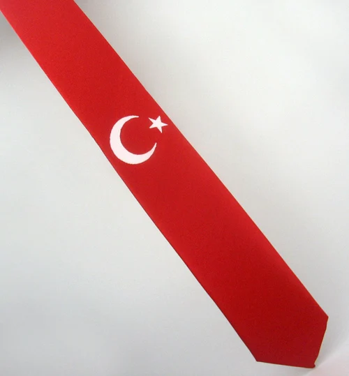 Moon Star Turkish Flag Figured Patterned Woven Fabric Male Tie the Republic of Turkey Flag Cravat