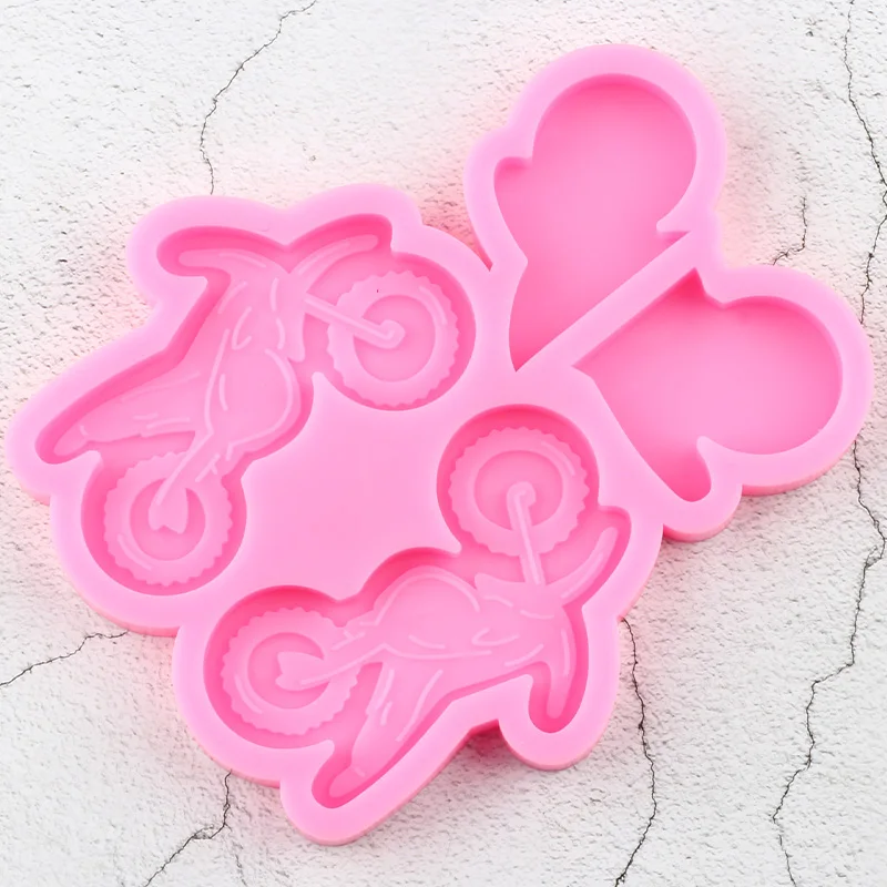 Motorcycle Straw Topper Silicone Mold Craft Custom Keychain Epoxy Resin Molds Chocolate Candy Fondant Cake Decorating Tools