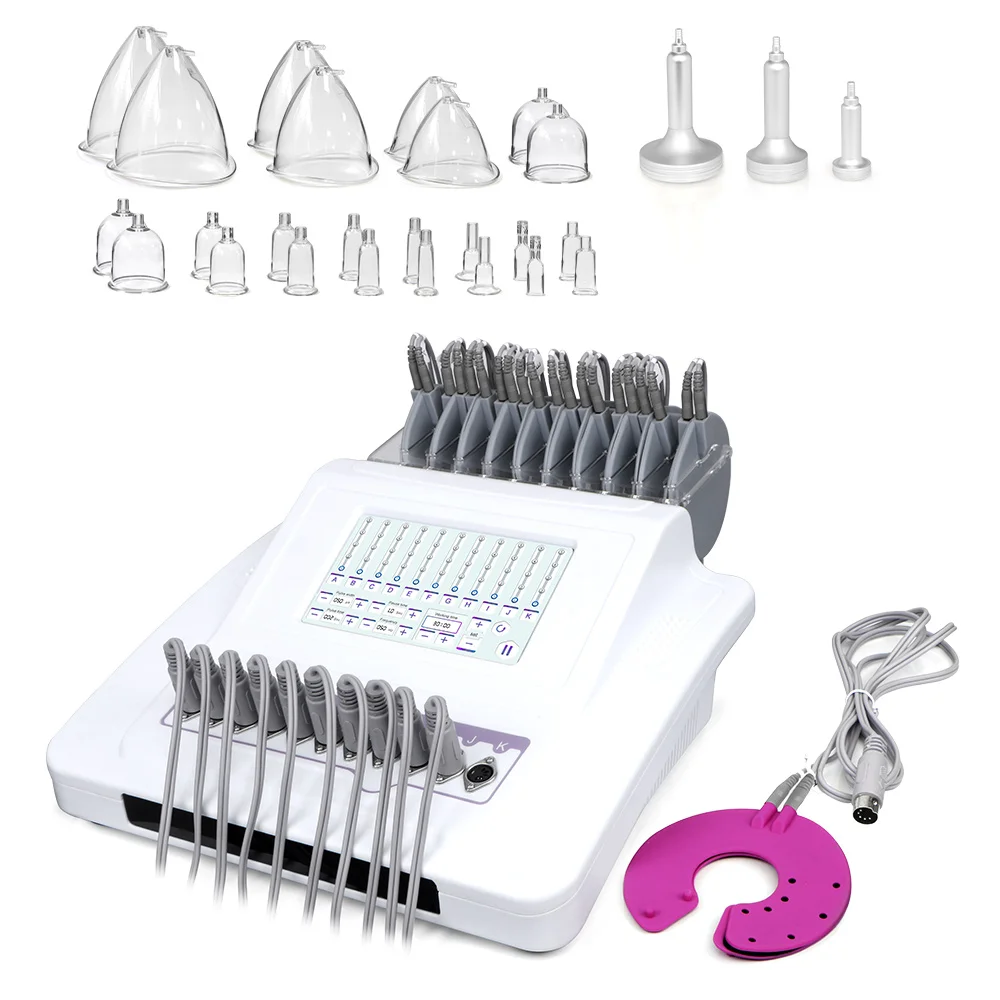 Máquina de estimulação muscular microcorrente do ems do realce da mama da terapia de cupping do vácuo multifuncional