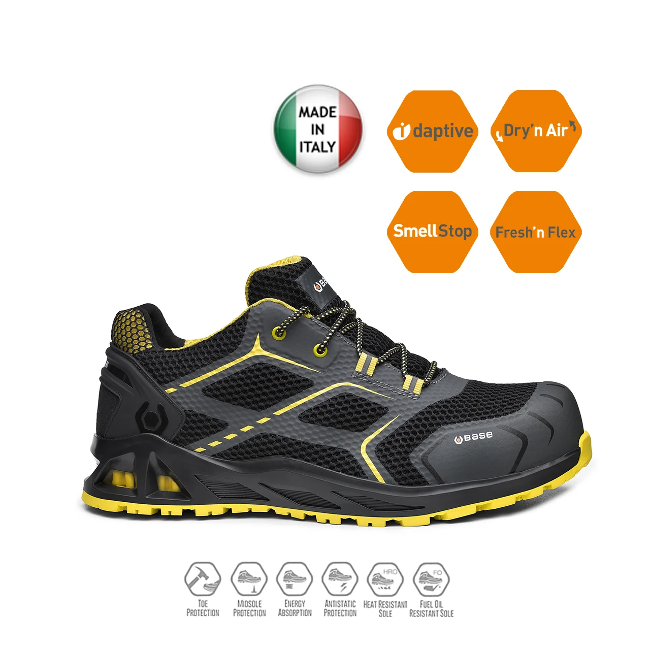 Italian  BASE 1004C K-SPEED S1P HRO SRC Safety Work Shoes  Aluminum Toe Guard PU Sole Fuel and Oil Resistant Base