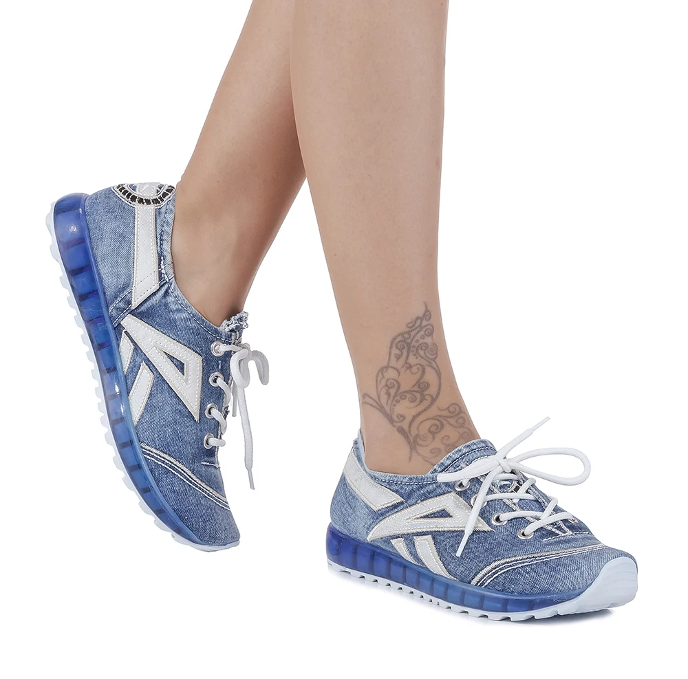 

 Jeans Sneakers / Handmade Women's Shoes / Valentine's Day Gift