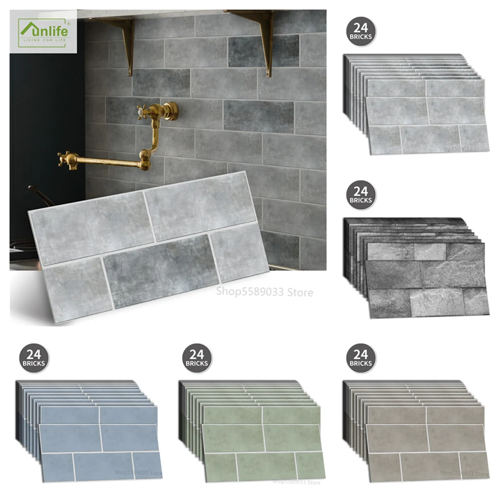 Samoprzylepna płytka winylowa do kuchni Backsplash płytka cementowa naklejki wodoodporna tapeta do łazienki dekoracje ścienne o grubości 0.45mm