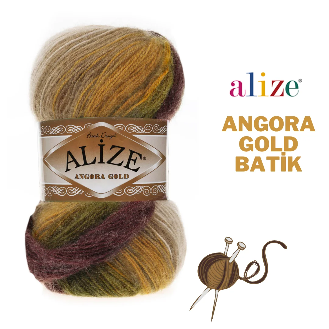 Alize Angora Gold Batik Wool Yarn Acrylic Yarn Knitting Yarn Crochet Yarn Multicolour Yarn Angora Yarn Turkish Yarn