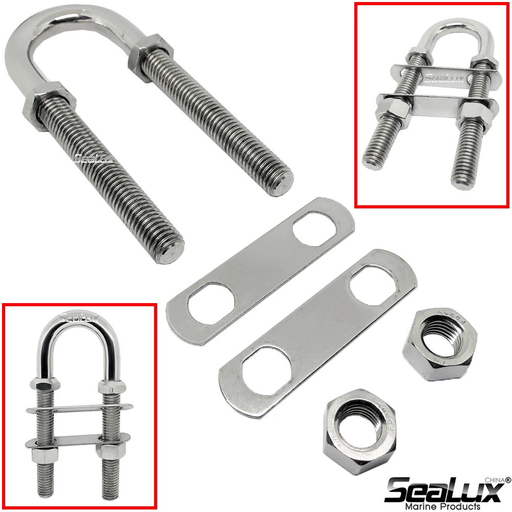 Sealux Marine Grade Stainless Steel 304 Bow Eye U-Bolt for Marine Boat Yacht Accessory Hardware