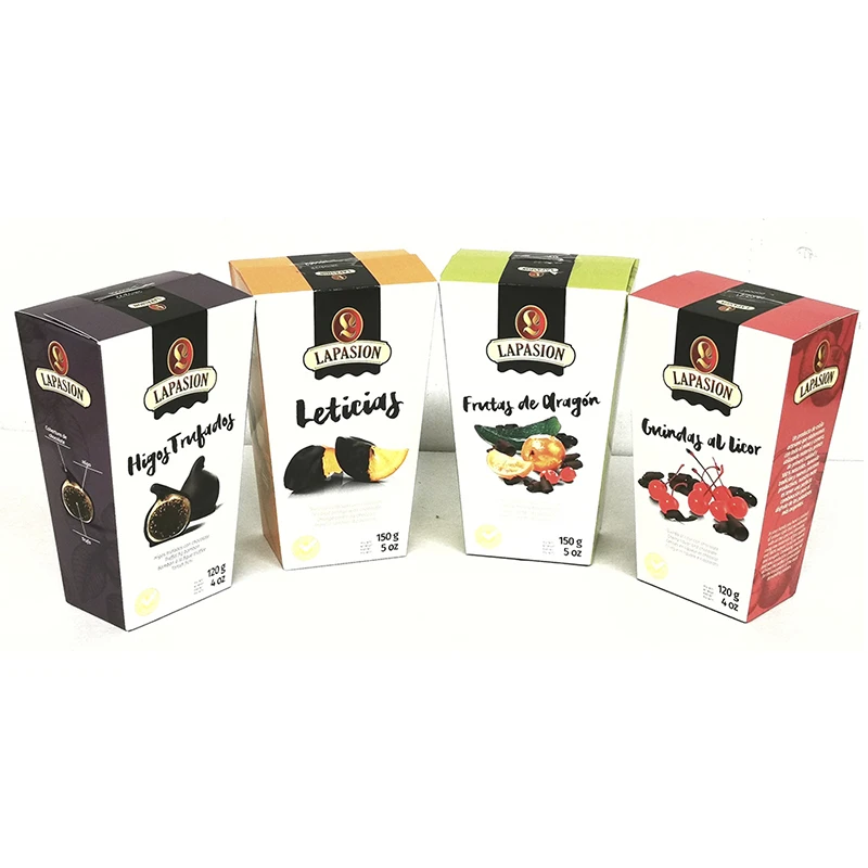 LaPasion Set Productos Gourmet para regalo - Frutas de Aragón | Guindas | Higos trufados | Gajos de naranja confitada bañados en