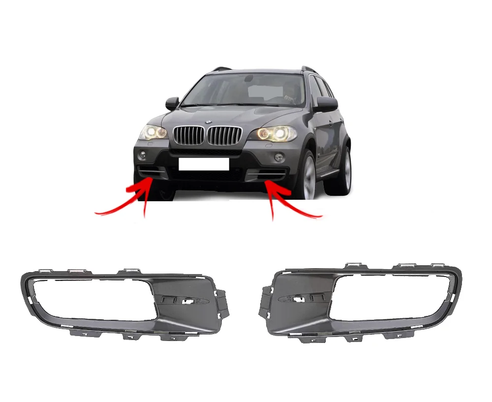 JanDeNing 2PCS FRONT BUMPER LOWER SIDE GRILLE INNER PART FOR BMW X5 E70 2006 - 2010