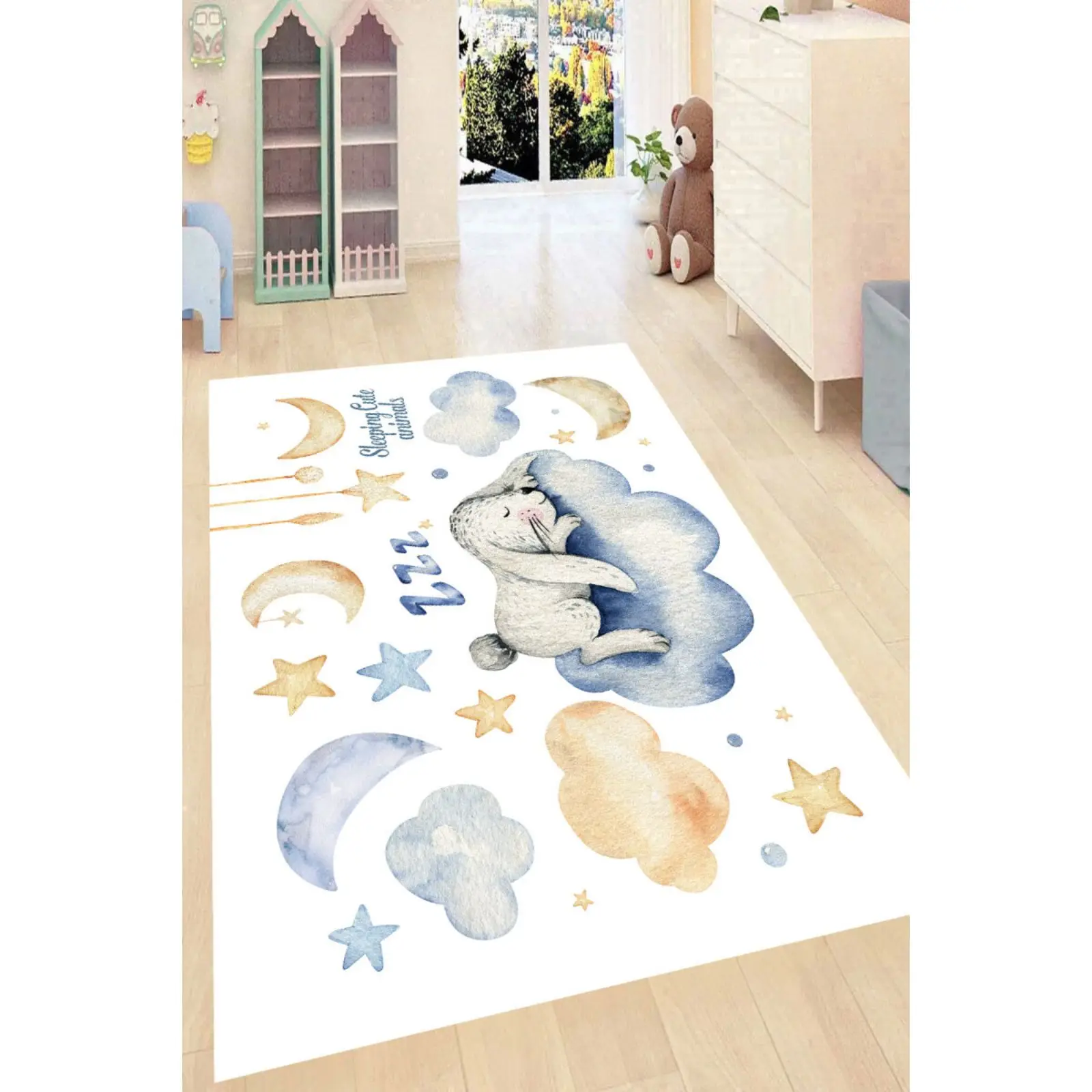 

Fun Sleeping Rabbit Kid Room Carpet Rug Tateme Tatami Mat Decoration Bedroom Decor Quarto Kilim Lightning Mcquenn