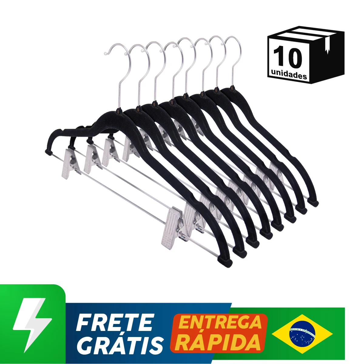 10 Pçs Cabide Multifuncional Veludo Suporte Clipes De Roupas Antiderrapante Gancho 360 Graus Organizador Para Calças Vestidos