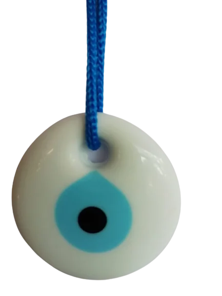 

4 Units Together 5 cm Diameter- Colored Patterned Glass Blue Evil Eye Wall -Door-Car Hanging Ornament – Turkish Nazar Bead - Ho