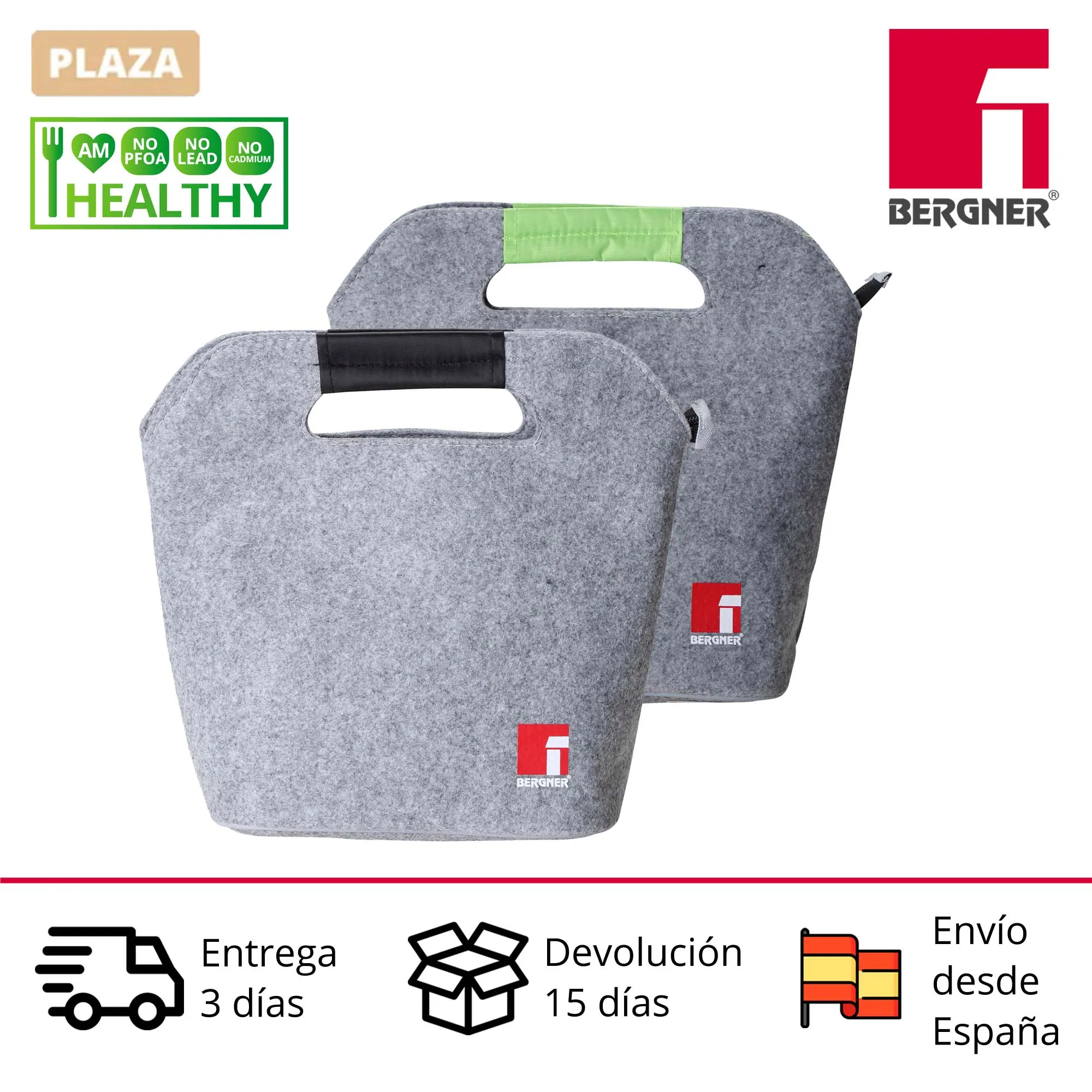 BERGNER Walking bags holder isothermal food with cutlery included in felt