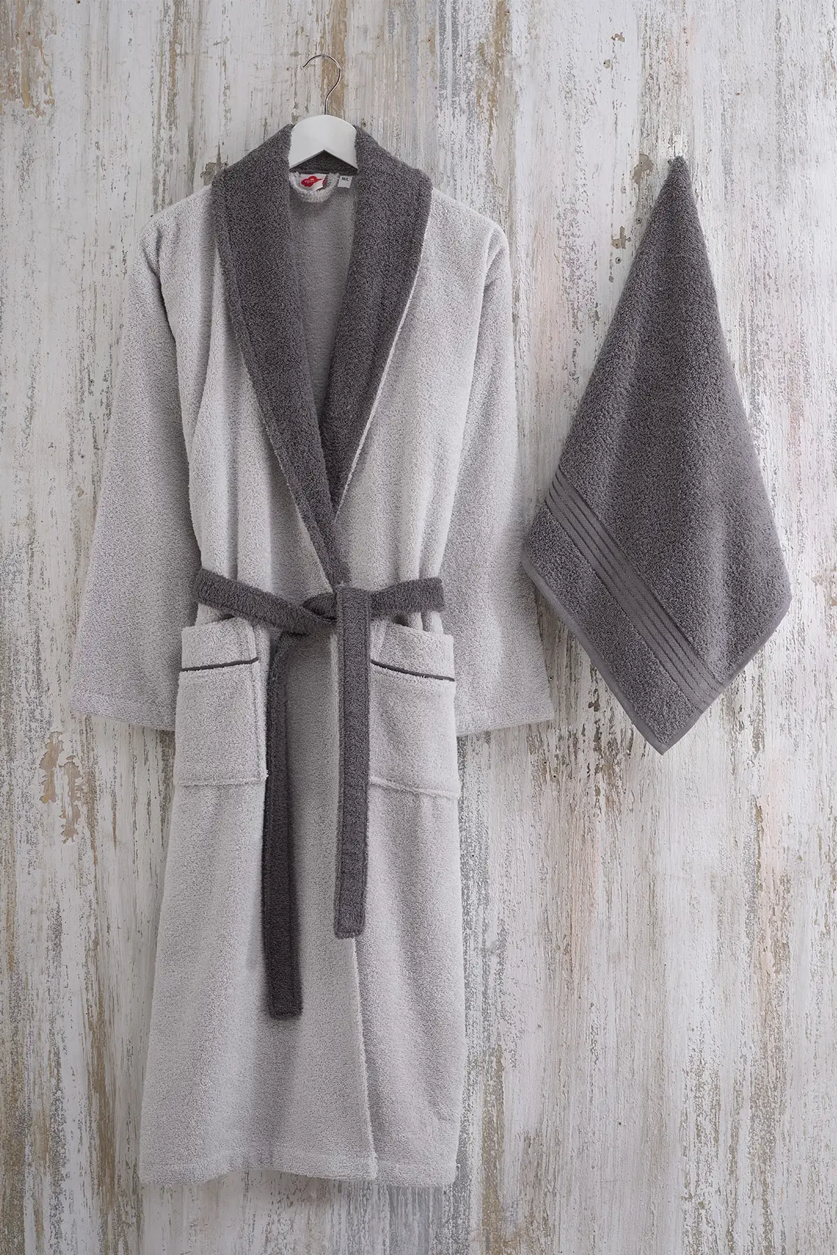 Daily Men 'S Bathrobe Set Gray Anthracite (2 Piece)