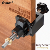 Aluminum Alloy 35mm Hinge Punch Jig with Clamp Forsnter Drill Bit Drilling Guide Hole Punch Locator Kit Woodworking Cabinet Door