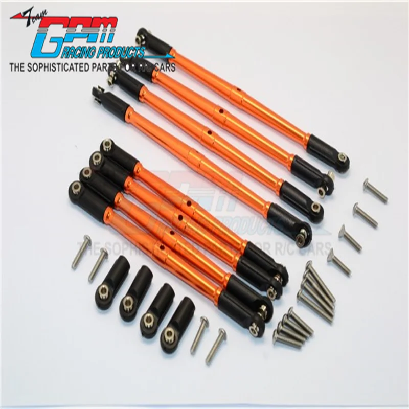 GPM ALUMINIUM ANTI-CLOCKWISE THREAD STEERING TIE ROD - 8PCS SET FOR TRAXXAS 1/10 E-REVO/SUMMIT/REVO/REVO 3.3 Upgrade