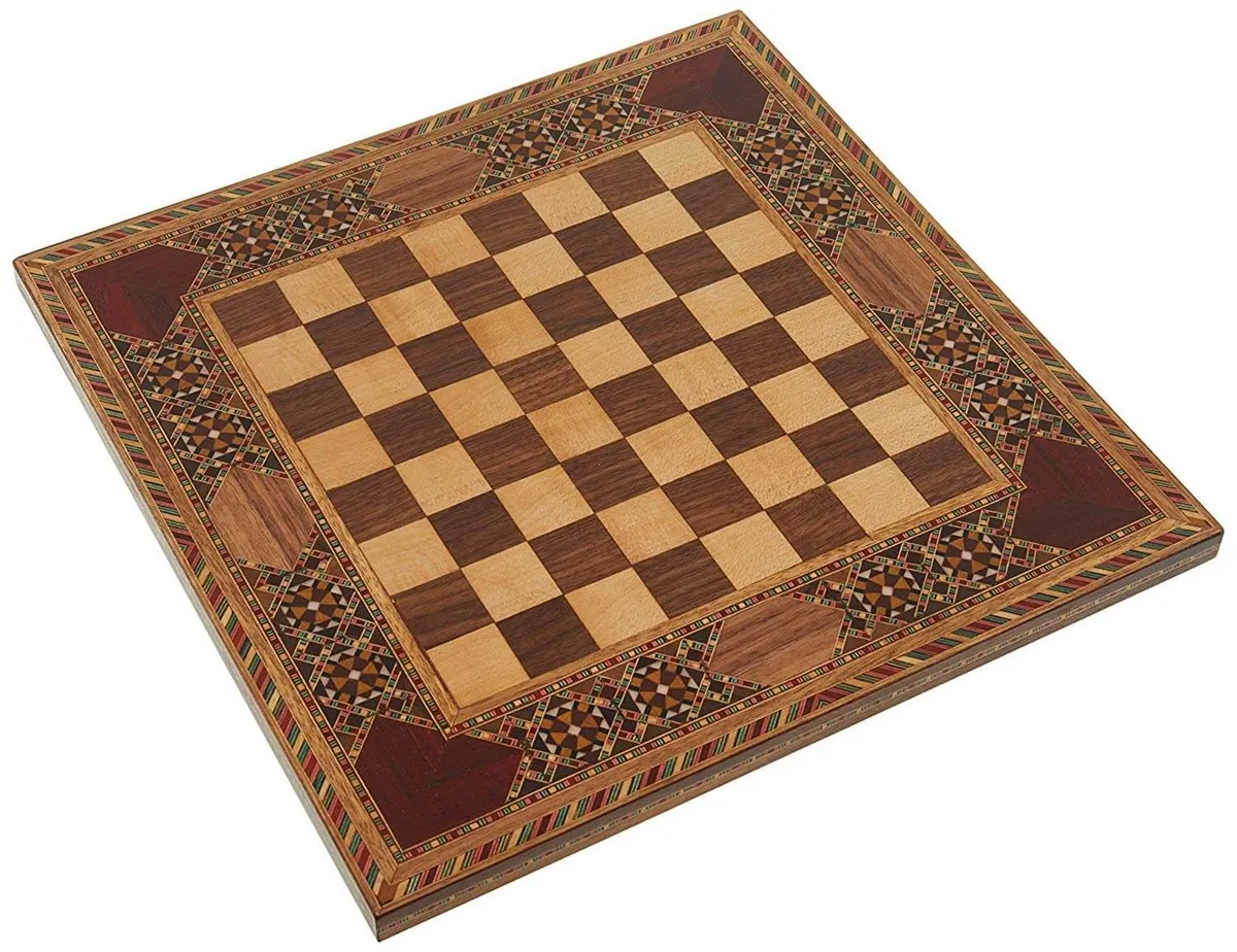 Natural Solid Wooden Chess Board Without Pieces 33x33x1.5 cm