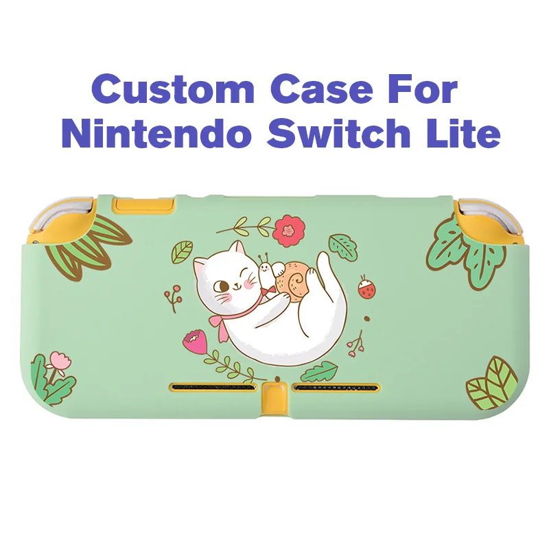 Nintendo Switch Lite 용 맞춤형 귀여운 카와이 케이스 TPU 보호 쉘 데칼 커버 나만의 디자인 만들기