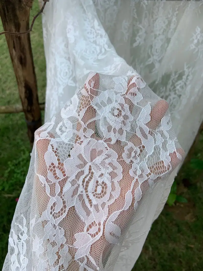 

3 yard Chantilly Lace Fabric With Florals