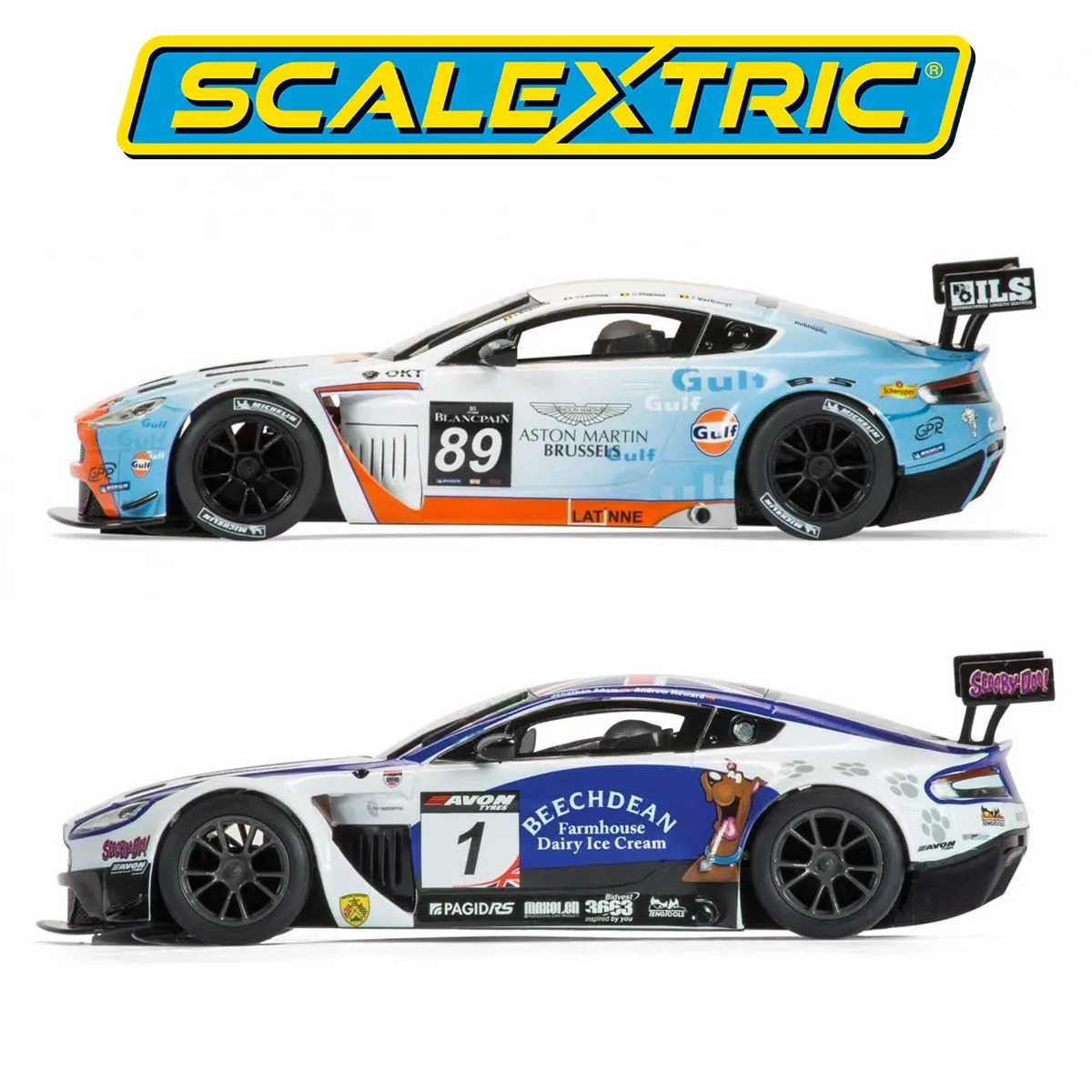スロットカー 1/32 Aston Martin Gulf Racing スロットカーレビュー] Scalextric Aston martin V8 Vantage 