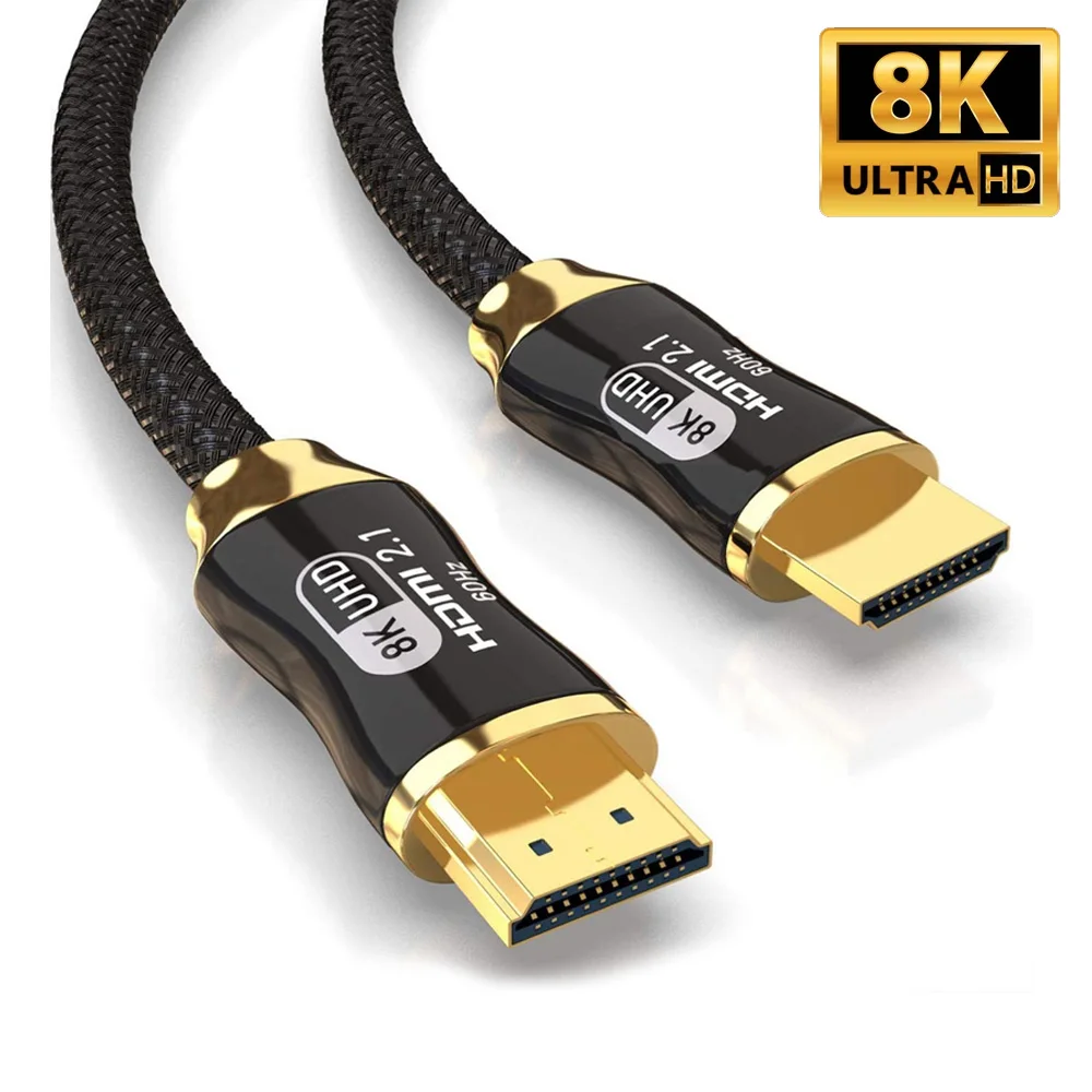 Hdmi 2.1 8K ultra hd hdr cable for smart tv xbox series x ps5 ps4 pro pc 120hz 4k 60hz cable 1 or 2 meters audio and video