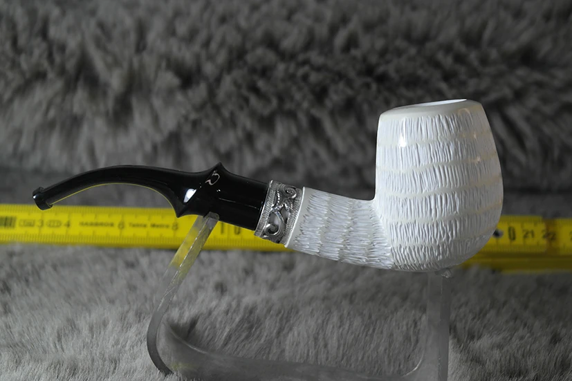 Handmade Block Meerschaum Silvery Rustic Pipe