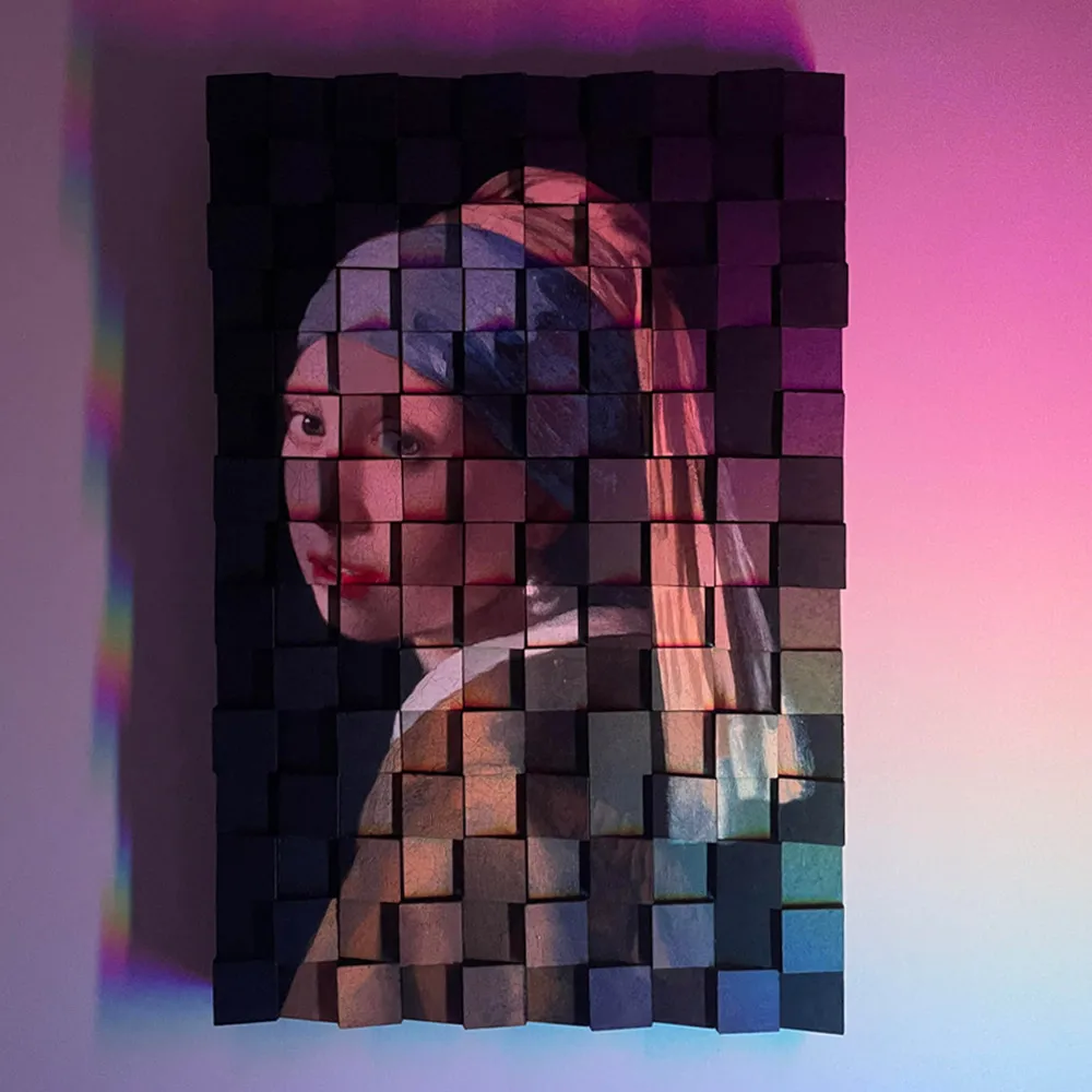 Diffuser Panel Akustik ''Piksel ''60X90Cm Busa Perangkap Kedap Suara Akustik Studio Musik dan HIFI Kayu