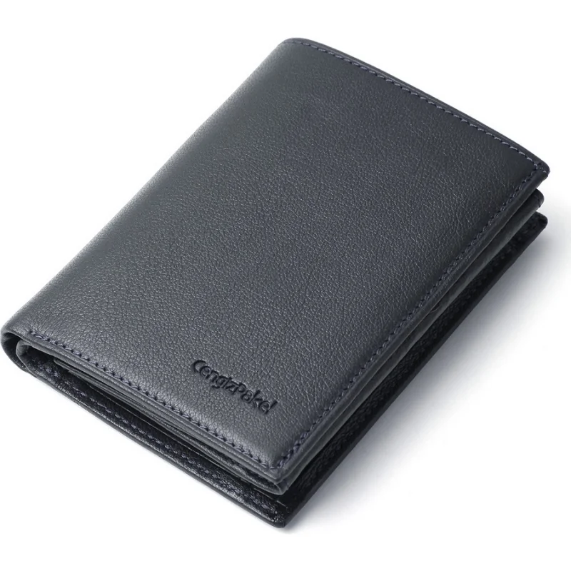 Dompet Pria Biru Tua Kulit Asli Dompet Kasual Dompet Pria Dompet Tempat Kartu Dompet Tas Tangan Dompet Pria Sampul Paspor