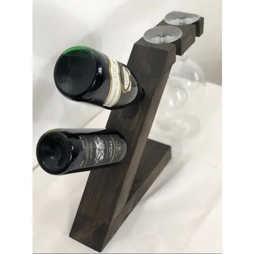 Natürliche Holz Tisch Top Wein Rack Stehen Solide Dekorative Wein Rack Nussbaum