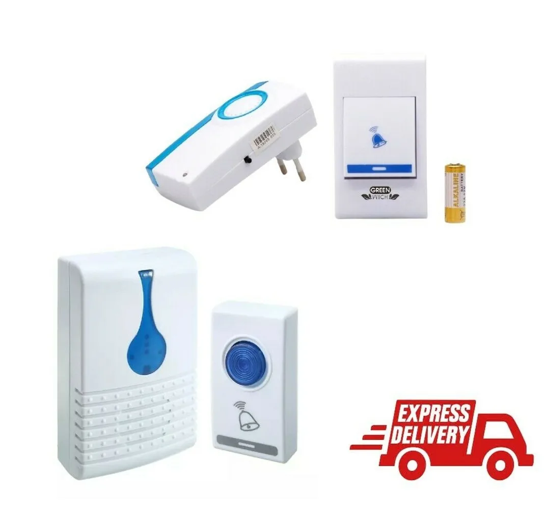Outdoor Door Bell Home Wireless Electric Battery Operated Rope 80 to 150 m Home Improvement Door,