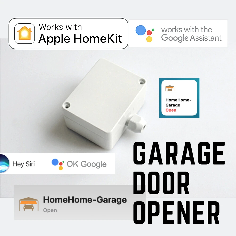 Garage Door For Apple HomeKit Smart Home WiFi Switch Relay Portal Gate Opener Siri Google Assistant Voice Control Magnet