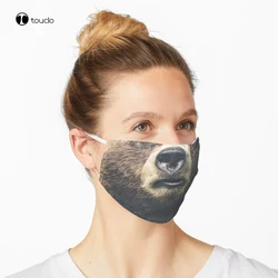 Mascarilla de protección facial con filtro, máscara lavable reutilizable con diseño rústico de oso del bosque