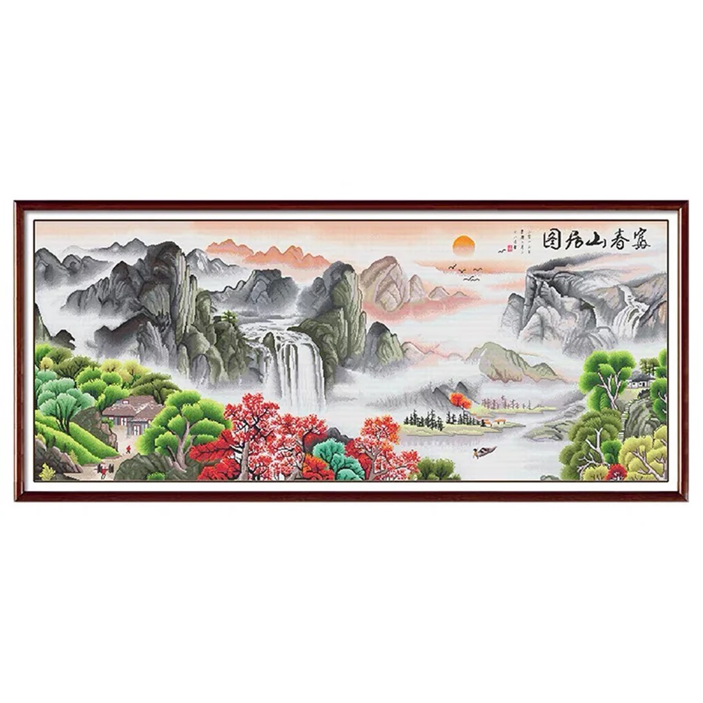 The Scenery of Dwelling in the Fuchun Mountains Stamped Cross Stitch Kit, 75