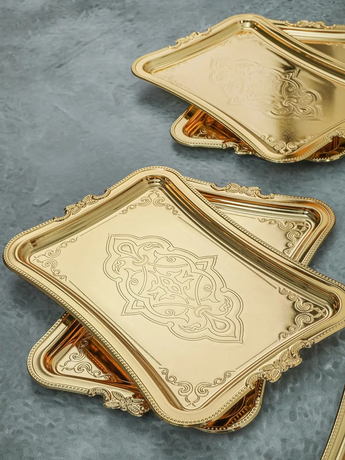 25 Cm Special Production Metal Single Personality Coffee Presentation Metal Groom Promise Tray Decorative Lux Service Eat at the Presentation of Organizer Multi-Purpose