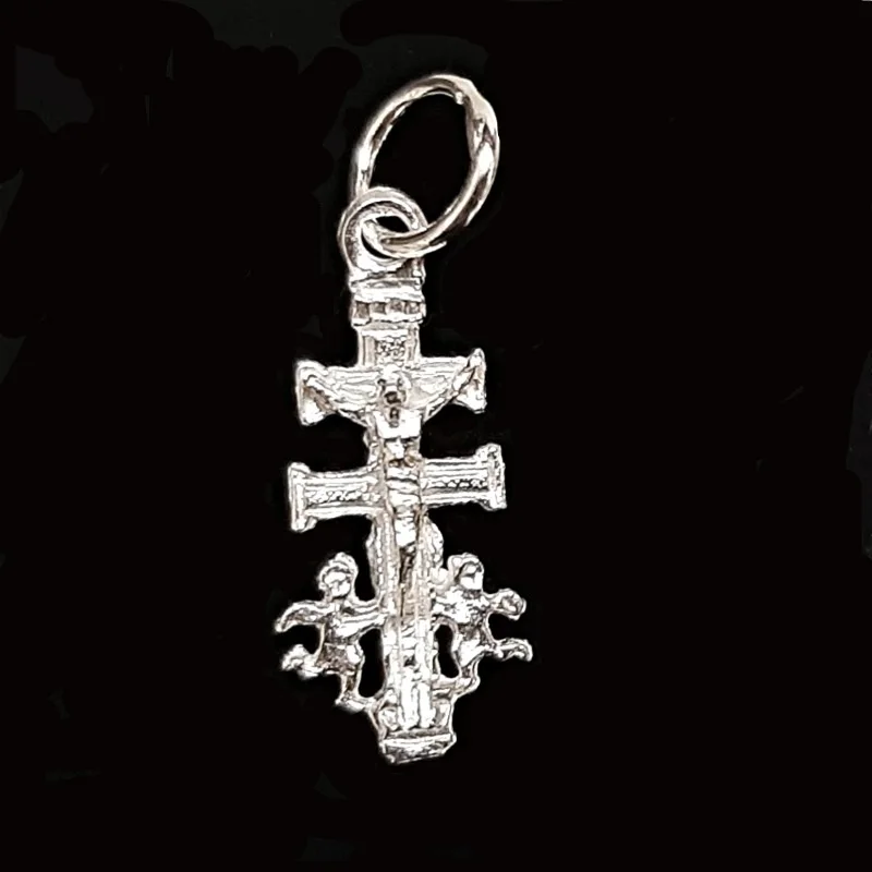 Caravaca cross pendant 20 mm 925 sterling silver + case