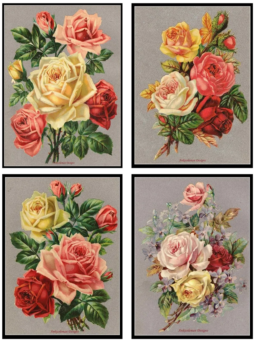 Vintage Flowers Collection - Counted Cross Stitch Kits - DIY Handmade Needlework for Embroidery 14 ct Cross Stitch Sets Color