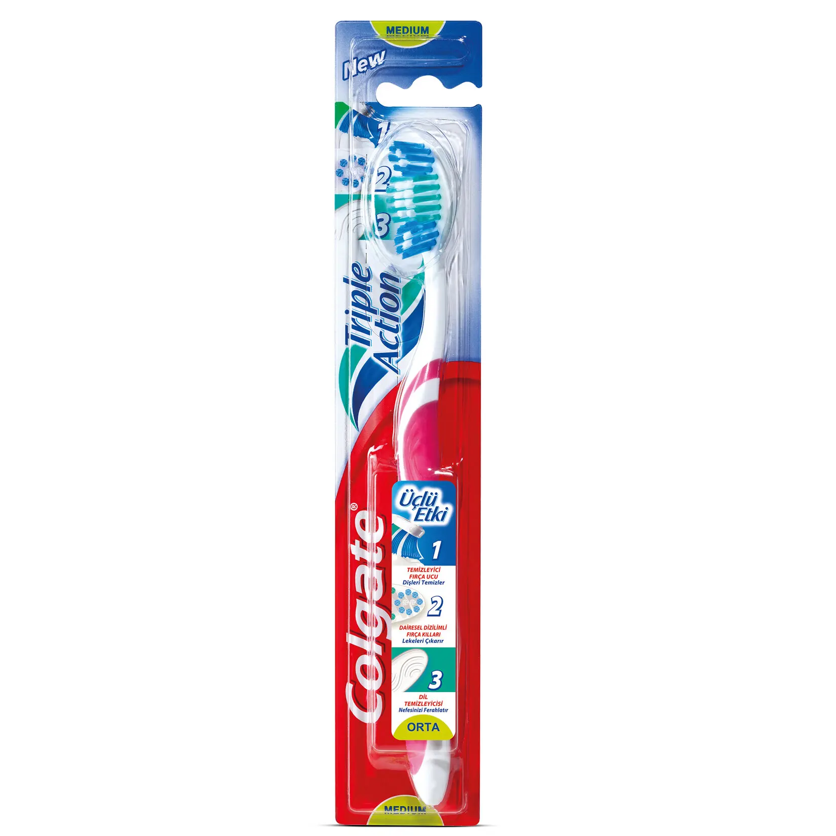 Colgate Triple Effect One-Piece Medium Tooth Brush Oral Cleanness Of Those Who Value For 3 Months Lifetime Maintenance Ideal For Quality material