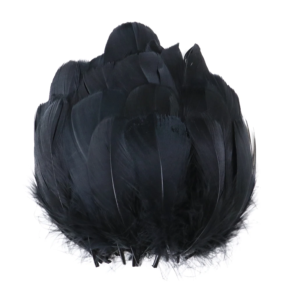 100pcs Black Chicken Goose Feather Diy Jewelry earrings Making Feathers For Crafts Decorative Accessory Plume wholesale