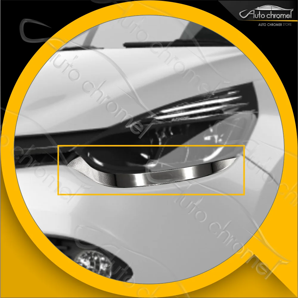 For Renault Clio 4 2012-2016 Head Lamp Frame Chrome Accessories 2 Pieces Automobile External Parts Styling Upgrading Vehicle