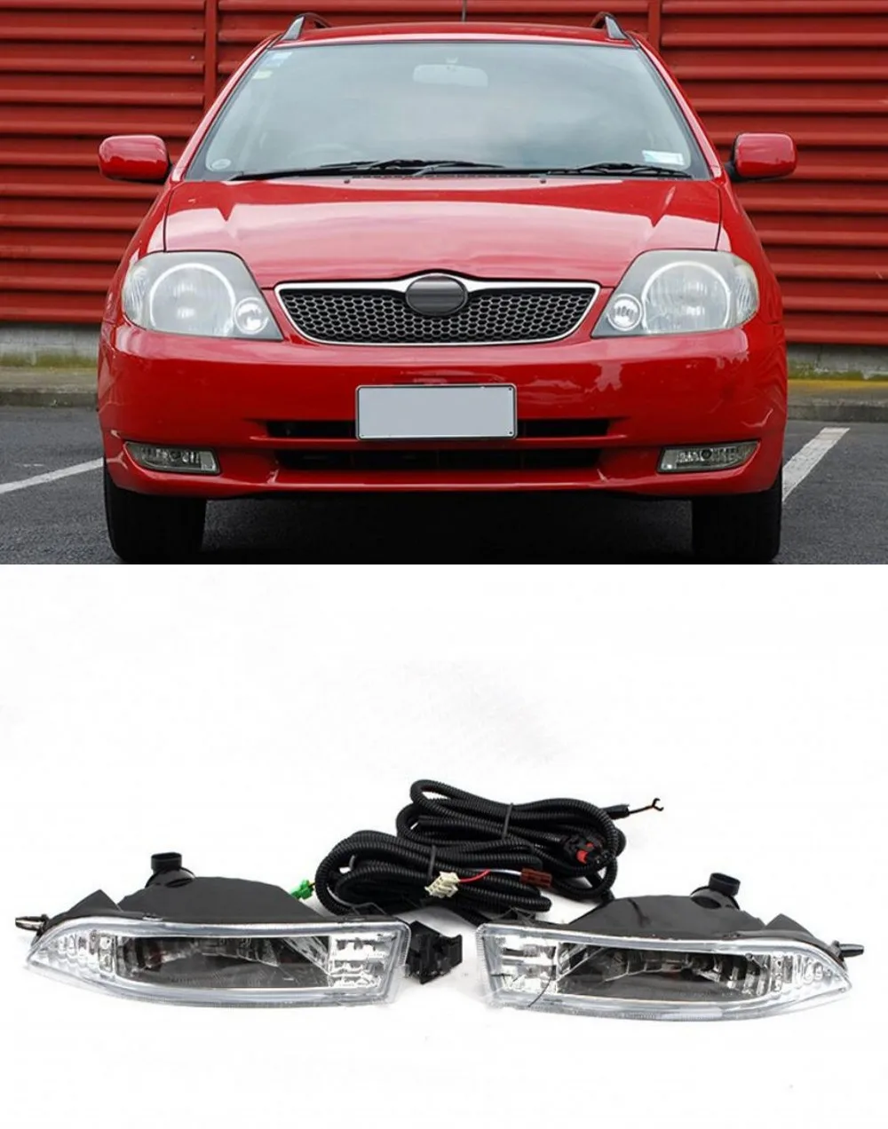 JanDeNing 2 pieces Fog Lights Fog Lamp Light Clear Fog Light for TOYOTA COROLLA 2001-2003