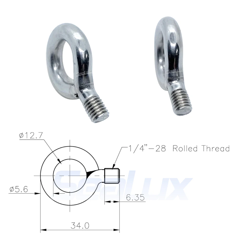 Sealux Eye bolt 4pcs per set for out riggers Stainless steel Marine hardware Fishing accessory