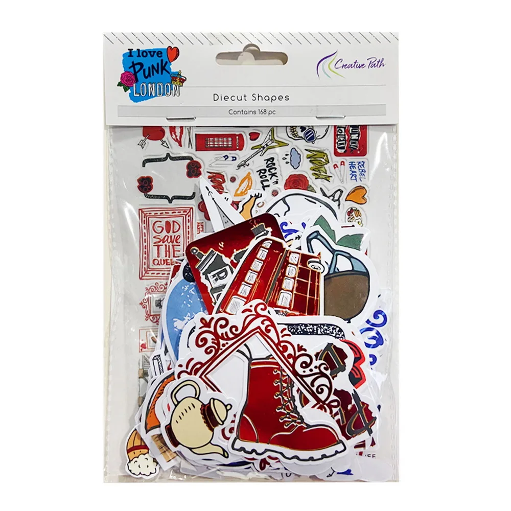 Kreatywna ścieżka 168 sztuk papieru Diecuts kształt efemera upiększeń folia holograficzny projekt Scrapbooking Cardmaking dekoracji