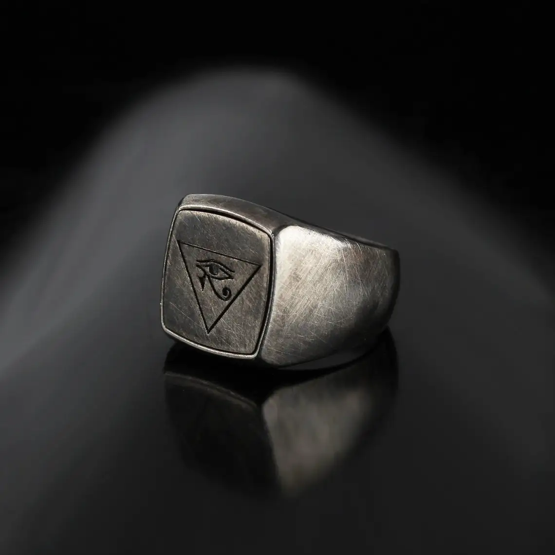 925 Sterling Silver Mens Ring Sigil of Lucifer Devil Seal of Satan Illuminati Symbol Men Ring