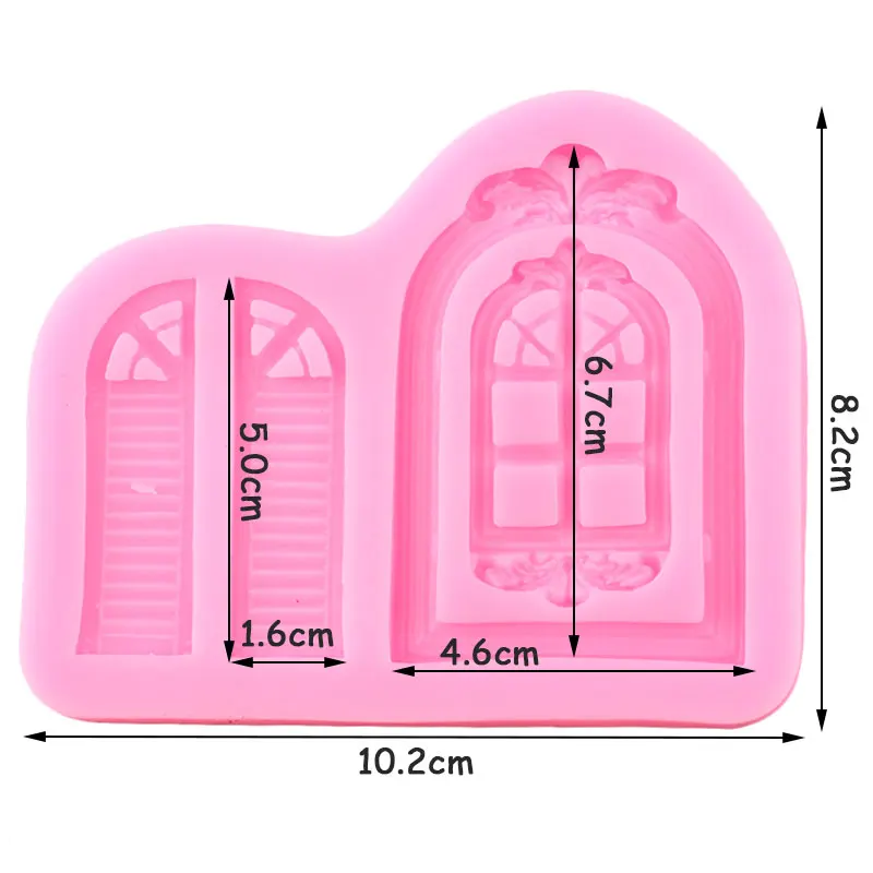 3D Door Window Silicone Mold Frame Candy Resin Clay Molds Cake Border Fondant Cake Decorating Tools Chocolate Gumpaste Moulds